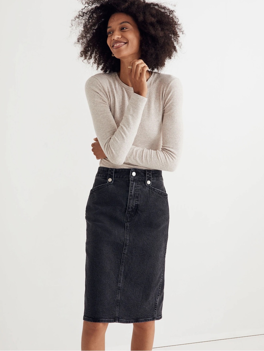 Madewell Crewneck Bodysuit – Heather Pebble